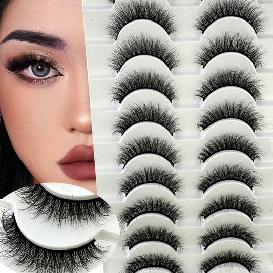 700Pairs Faux Mink Eyelashes 8-25mm Lashes Fluffy Messy 3D Mink Lashes Wholesale 700Pairs Natural False Eyelashes Extension