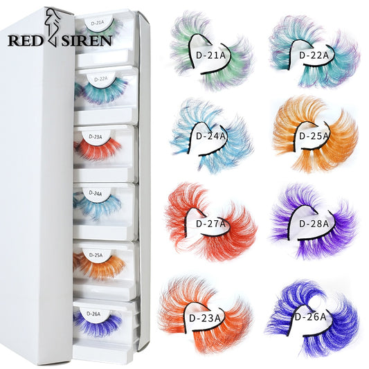 Lashes 5/10/30/50 Pairs Cosplay Party 3d Colored Eyelashes Faux Mink Lashes Supplies