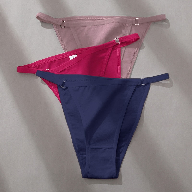 3Pcs/set Women Cotton Panties Low Waist Bikini Briefs M-2XL Ladies Underwear Female Soft Solid Underpants Lingerie