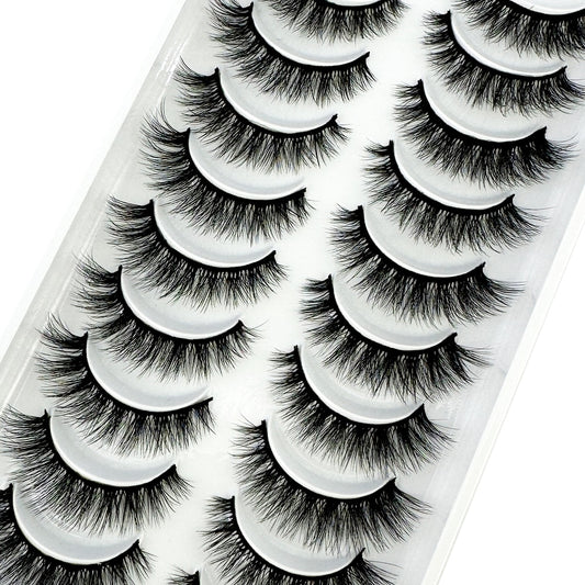 10 Pairs Natural False Eyelashes Fake Lashes Long 3d Mink Lashes Extension Eyelash Soft Mink Eyelashes