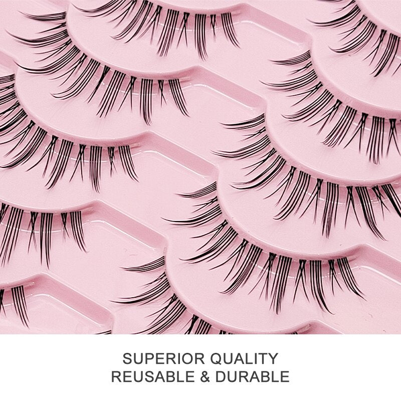 Manga Lashes 5/10 Pairs Natural Lashes False Eyelashes Little Devil Lashes Anime Lashes Full Strip Lashes Band