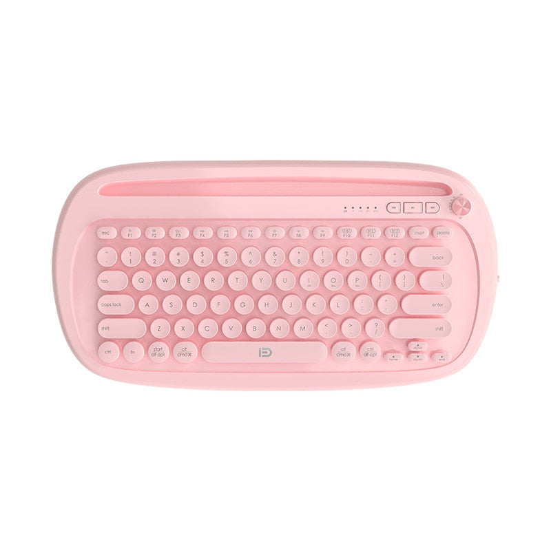 Mini Round Keycap Wireless Keyboard Bluetooth Three-mode Keyboard for Ipad PhoneTablet Laptop PC Keyboard for Android Ios Window