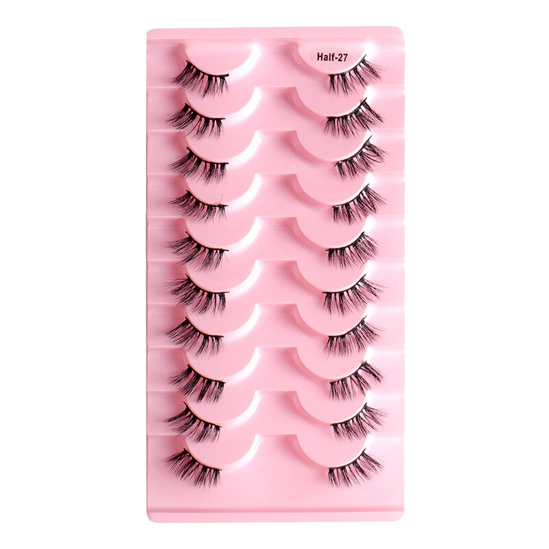 10pairs Half/full eye Mink Eyelashes Clear Band Eyelashes Crisscross Transparent Band False Eyelashes Dramatic Lashes Upper Lash