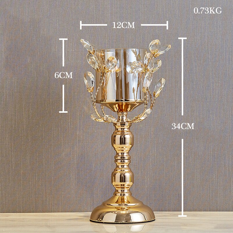Golden Candle Holder Metal Candlestick Festival Wedding Dining Table Accessory  Home Decor