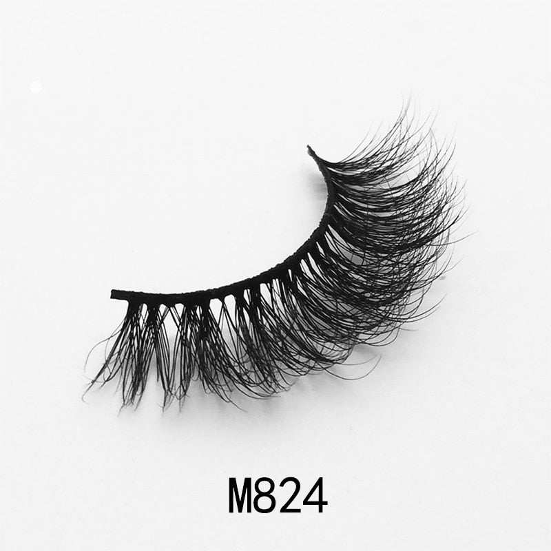 Handmade Mink Eyelashes 3D Curl Winged Natural Realistic Messy End Eye Elongated Thick False Eyelashes Soft Fake Eyelashes