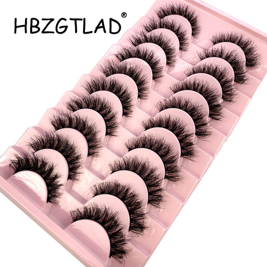 10 pairs Natural Lashes 3D Mink Lashes Faux Mink Fluffy Lash Soft Full Thick Wispy Eyelash Dramatic False Eyelashes