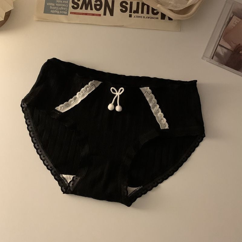 Lolita Girls Bow-knot Cotton Underwear Japanese Ladies Cute Antibacterial Mid-waist Briefs Sexy Lingerie