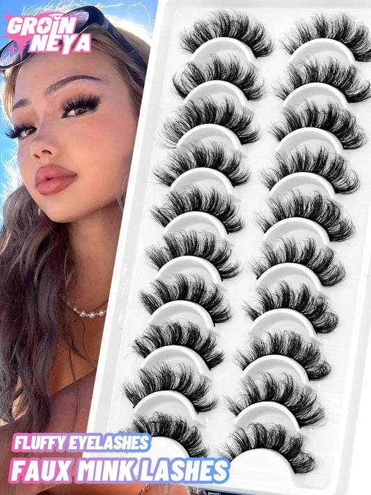 10 Pairs Natural False Eyelashes Fake Lashes Long 3d Mink Lashes Extension Eyelash Mink Eyelashes