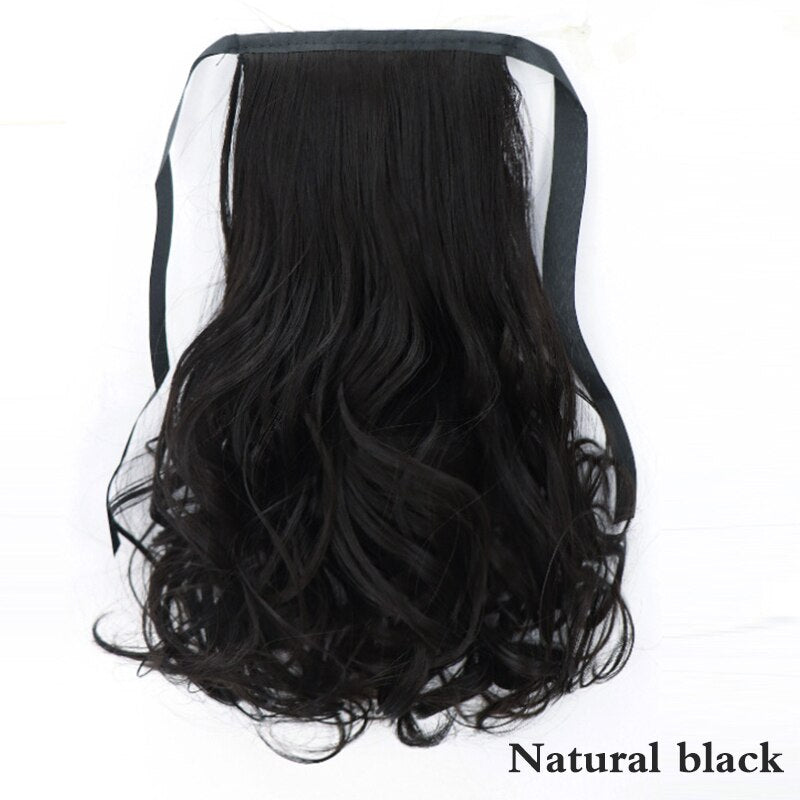 Concubine Synthetic Strappy Ponytail Hair Extensions False Tail Natural Hair Clip Horse tail Curly Organic For Women Wig