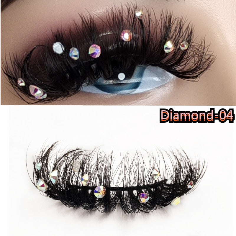 Natural/Long Glitter Shimmery Butterfly Eyelashes 25mm HandMade Full Strip Faux Mink Lashes With Butterflies