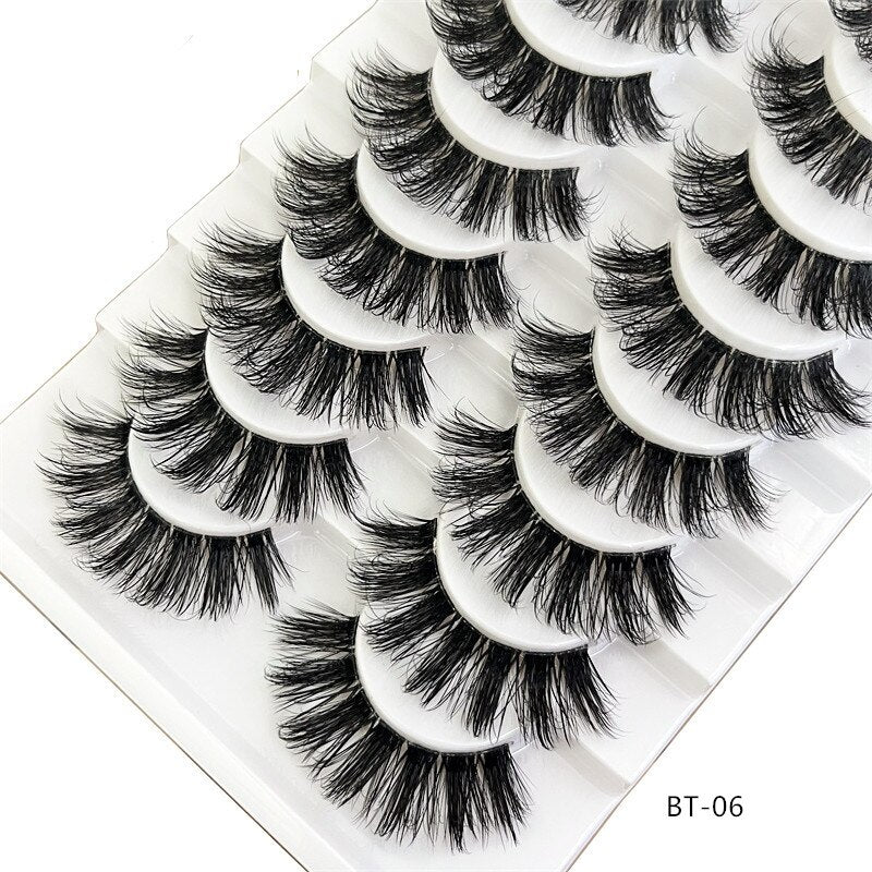 Invisible band Lashes 10 Pairs 3D Faux Mink Lashes Natural short Transparent Terrier Lashes Clear Band Soft Eyelashes Extension