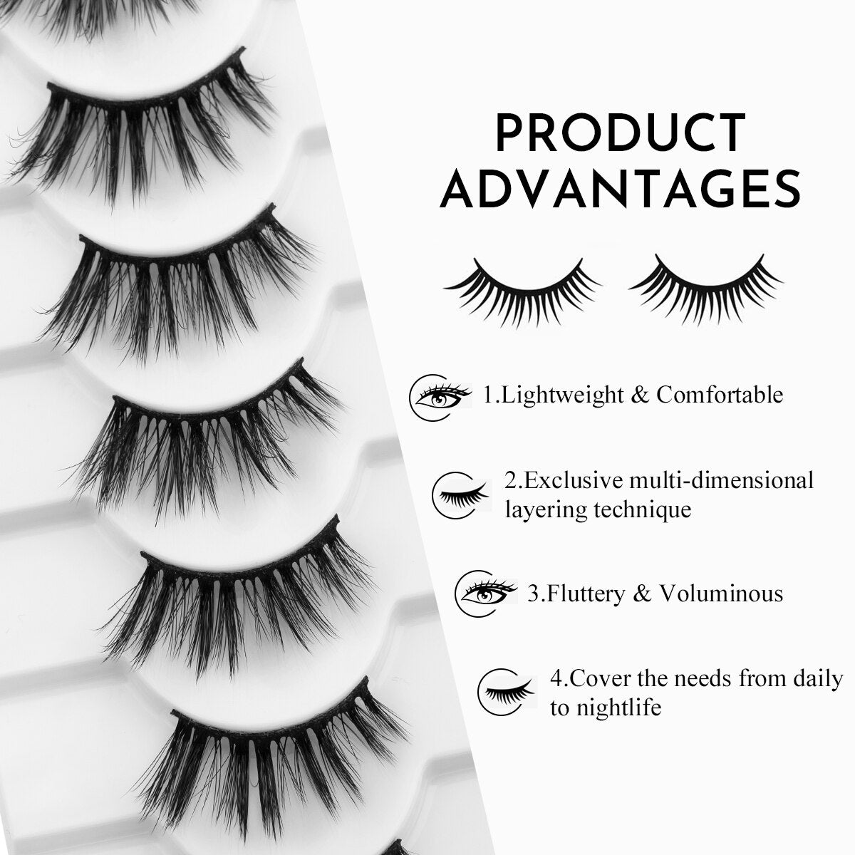 Half Eye Lashes 6D Faux Mink Natural Fluffy Eyelashes Cils Fake Eyelash Extension