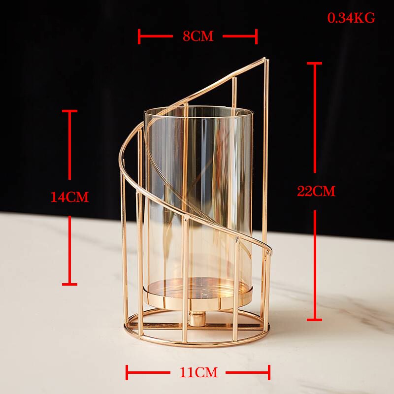 Golden Candle Holder Metal Candlestick Festival Wedding Dining Table Accessory  Home Decor
