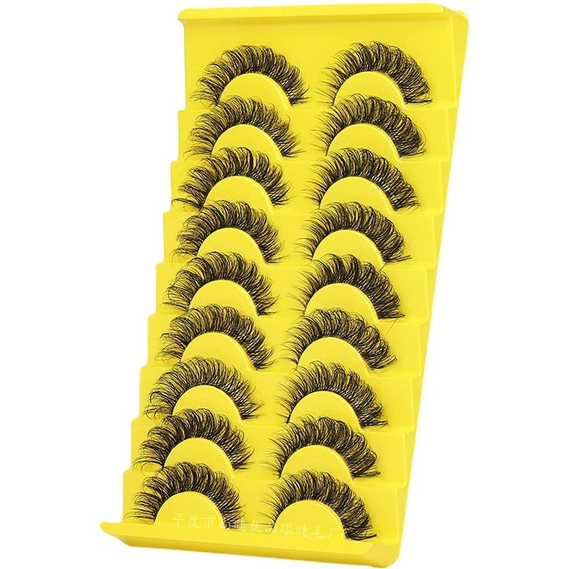 Invisible band Lashes 10 Pairs 3D Faux Mink Lashes Natural short Transparent Terrier Lashes Clear Band Soft Eyelashes Extension