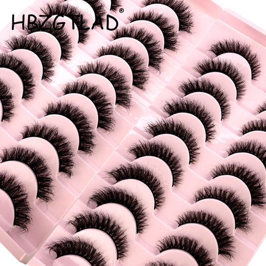 10 Pairs Fake Eyelashes Natural Cils Thick False Eyelashes Cross Eye Lashes Reusable Eyelash