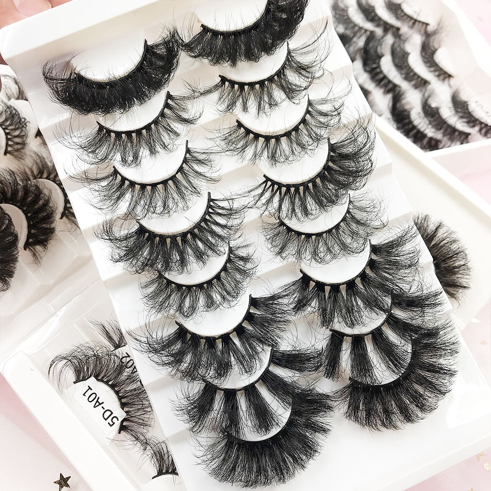 6D Mink Lashes 1/8 Pairs 25 MM Faux Mink Eyelashes Messy Series More Fluffy Dramatic Long False Eyelashes