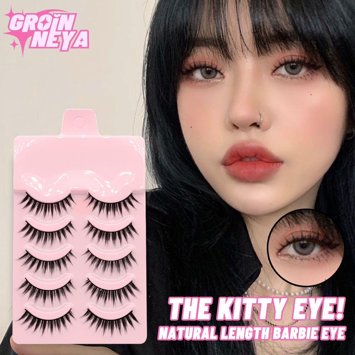 2/5 Pairs 3D Faux Mink Lashes Natural False Eyelashes Fluffy Soft Wispy Volume Cross Manga Lashes MaKeup