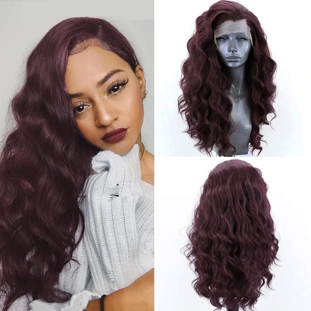 Synthetic Lace Front Wig Body Wave Blue Wig for Women Natural Hairline Black Wigs Daily Use Cosplay Wig