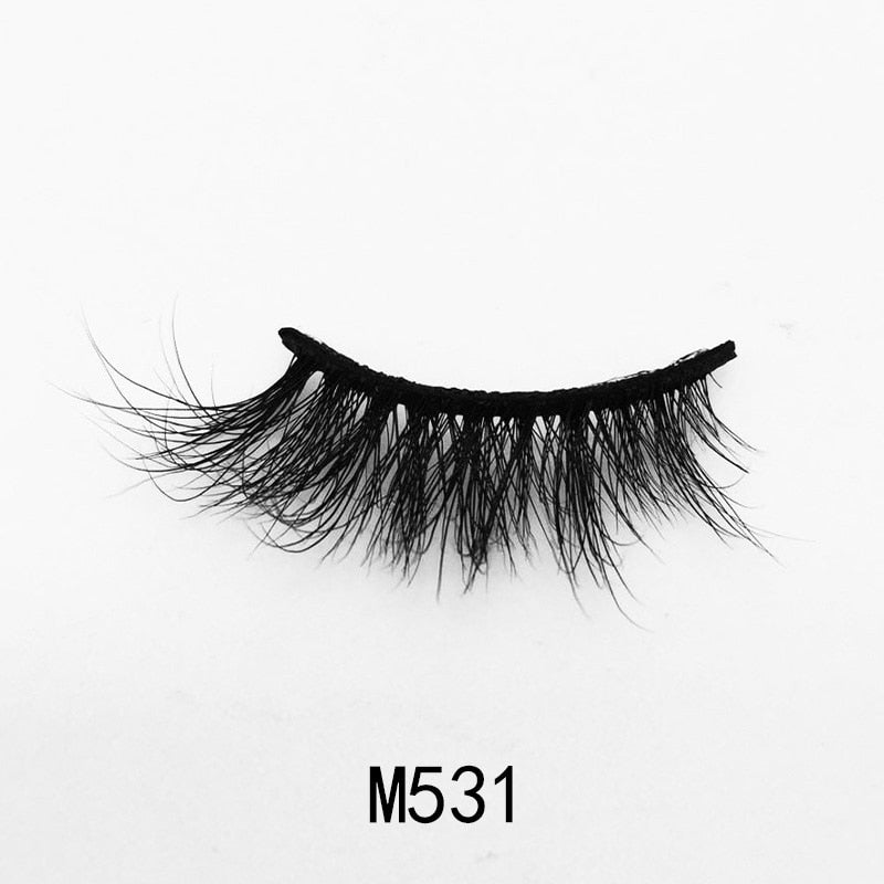 Handmade Mink Eyelashes 3D Curl Winged Natural Realistic Messy End Eye Elongated Thick False Eyelashes Soft Fake Eyelashes