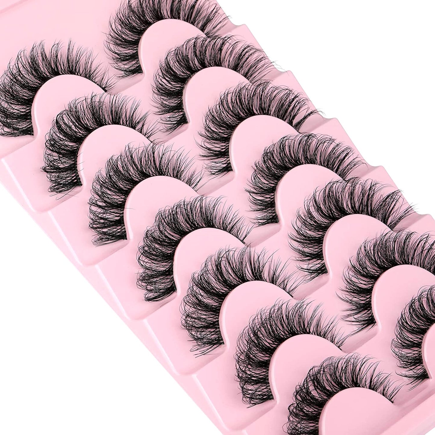 10Pairs Transparent Band Lashes Natural Long 3D Faux Mink False Eyelashes Handmade Fluffy Volume Eye Lash Cilios