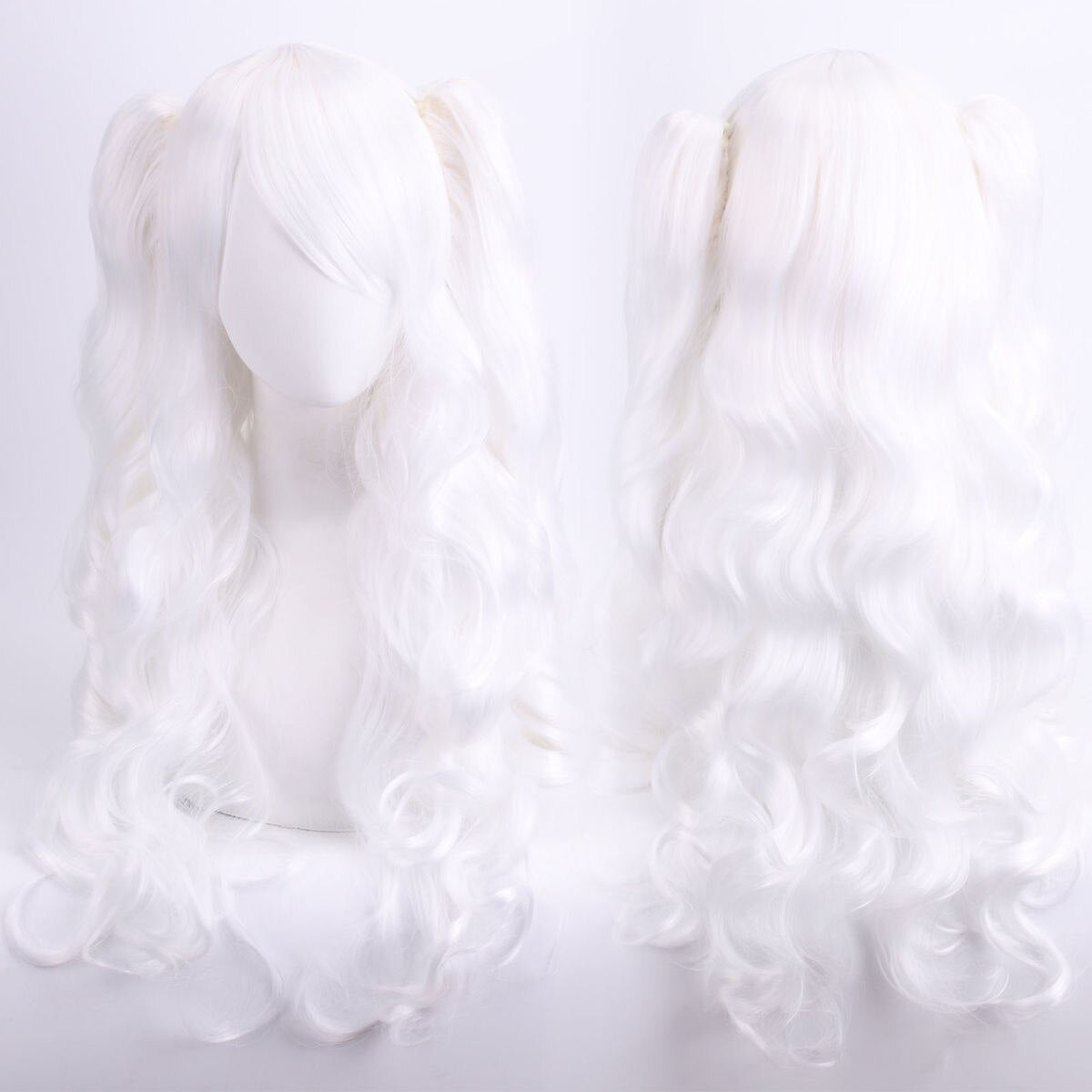 Ladies Long Lolita Double Ponytail Cosplay Synthetic Wig Half Black Half Red Halloween Gold Pink Red Halloween Party Wig