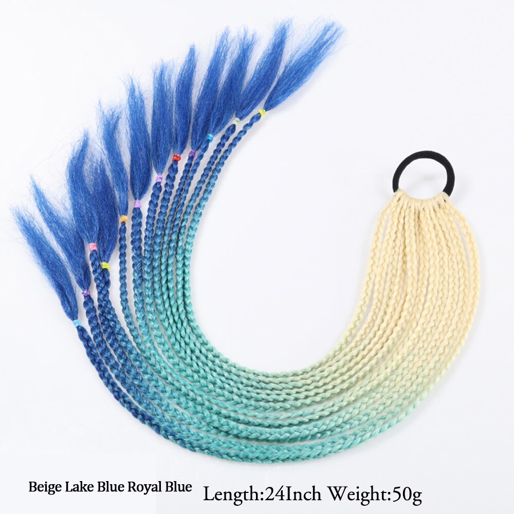 Synthetic Heat Resistant Braided Fishtail Fishbone Drawstring Ponytail Hairpiece Blonde Hair Extensions For Woman