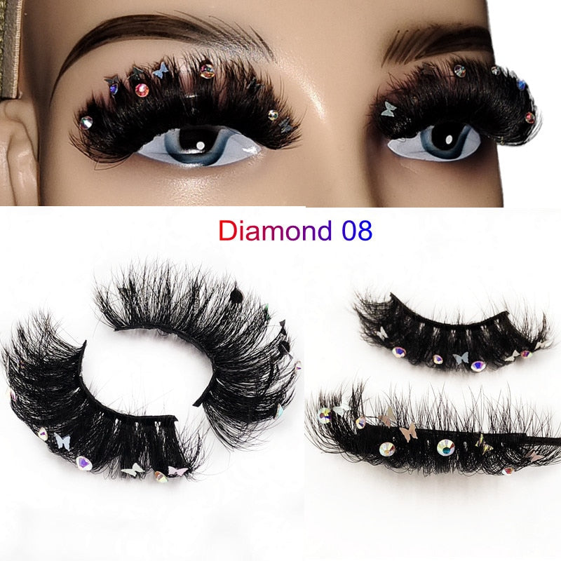 Faux Mink 25mm Lashes With Butterflys or flowers On Them Full Strip False Eyelashes Butterfly Lash For party