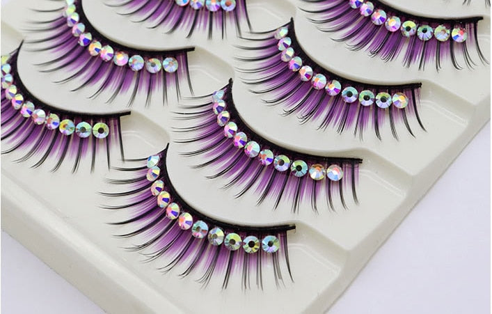 5pairs eyelash Natural False eyelashes mink lashes eyelash extension Colored eyelashes
