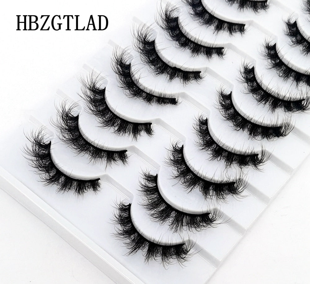 10 Pairs 3D Mink False Eyelashes Natural/Thick Eye Lashes  Fluffy Russian eyelahses Reusable