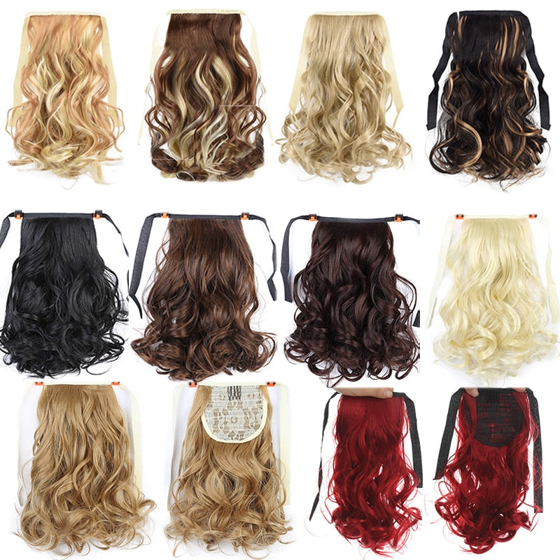 Concubine Synthetic Strappy Ponytail Hair Extensions False Tail Natural Hair Clip Horse tail Curly Organic For Women Wig