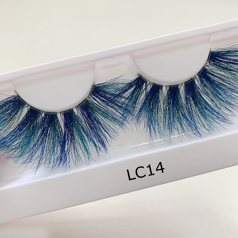 3D Fluffy Colored Eye Lashes Natural Dramtic Red Yellow Purple White Cosplay Eye Lash Reusable Eyelashes
