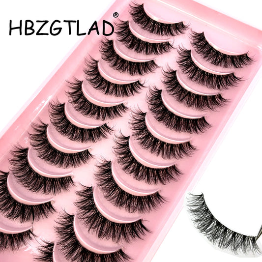 Mink Eyelashes 10 pairs lashes invisible band 3d mink lashes reusable natural false eyelashes