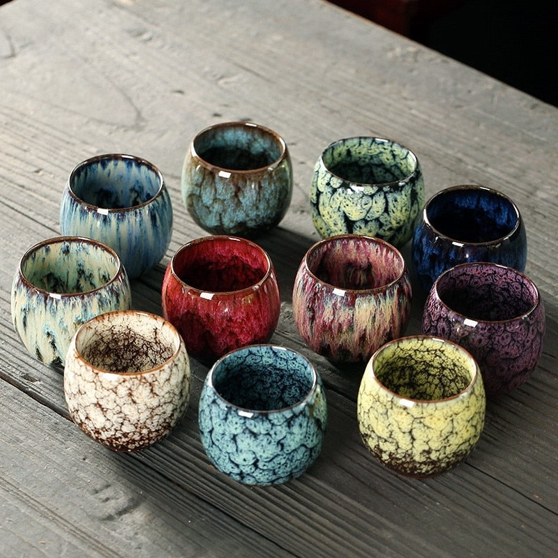 1pcs Ceramic Cup Porcelain Kung Fu Tea Cups Pottery Drinkware Tableware Coffee Mug Wine Mugs
