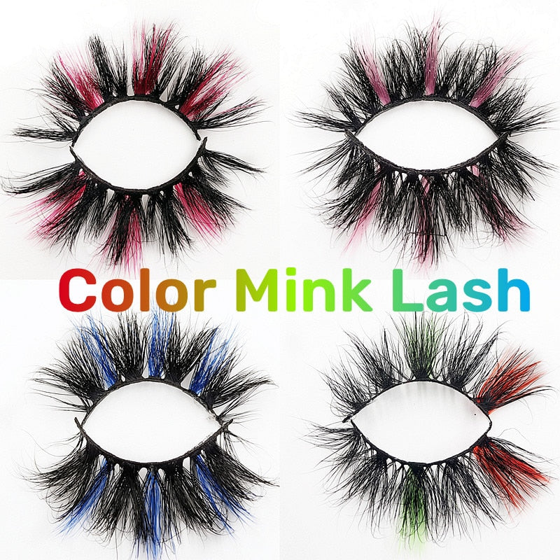Rainbow Eye Lashes Cruelty Free Silk Lace Colored Eyelashes Dramatic Makeup Beauty Purple/pink/blue Cilias ombre eyelashes