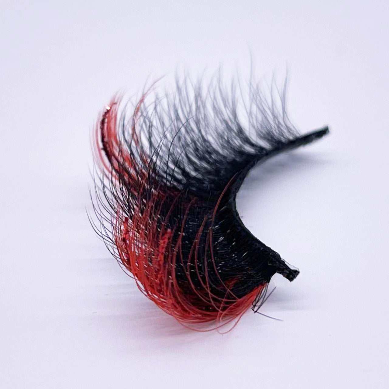 Glitter ombre Colored Lashes 20MM Mink Lashes Dramatic Colorful Natural Eyelashes Extension Fake Eyelashes