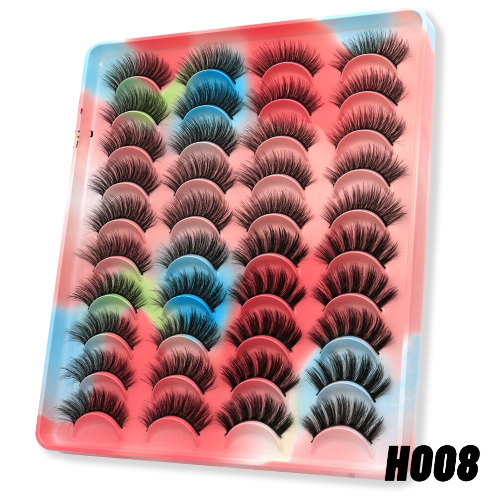 20 pairs Eyelashes Natural False Lashes 3D Manga Lashes y2k Winged Natural Realistic Cat Eye Eyelash Extension