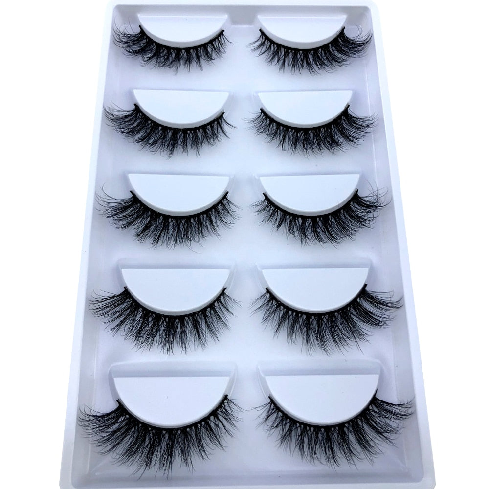 5 pairs natural fluffy 3D mink false eyelashes fake lashes Mink Lashes extension eye lashes short eyelashes