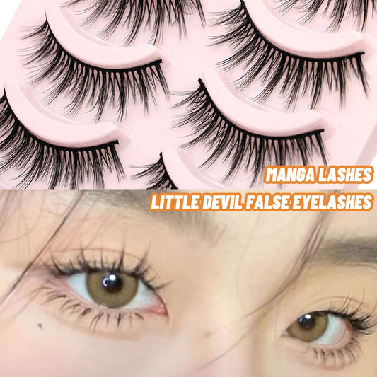 2/5 Pairs 3D Faux Mink Lashes Natural Cosplay False Eyelashes Natural Japanese SeriousCross Manga Lashes