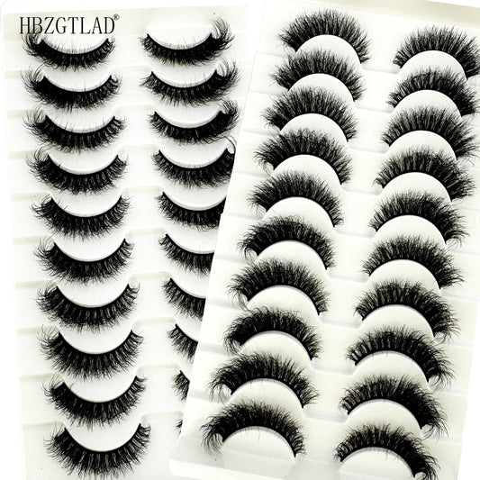 10Pairs Fluffy Lashes 3d Mink Lashes 100% Cruelty Free Lashes Handmade Reusable Short Natural Eyelashes Maquillaje Eyelashes Mink