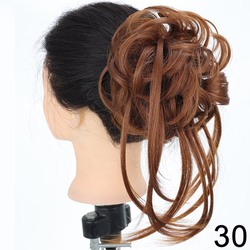 Synthetic Messy Chignon Scrunchies Natural Curly Hair Bun Pieces Fake False Hairpieces For Women Ponytail Extensions