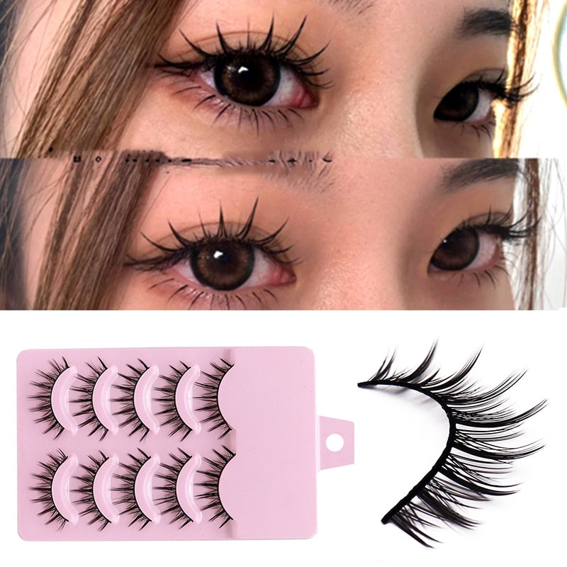 5 pairs set Cos cross false eyelashes Lash Extension 3D Japanese Fairy Little Devil Cosplay