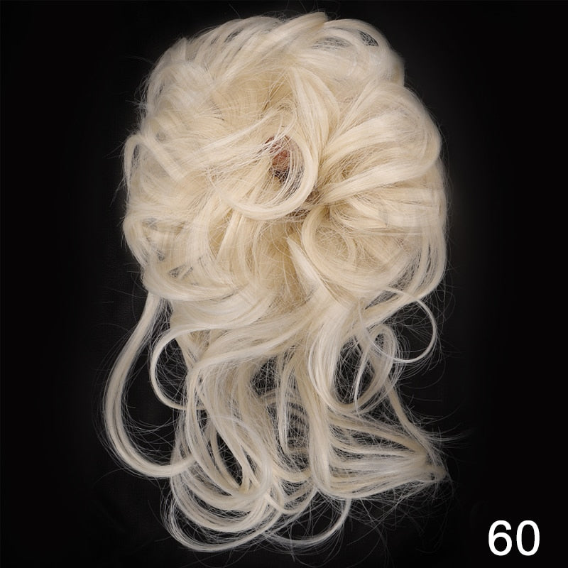 Synthetic Messy Chignon Scrunchies Natural Curly Hair Bun Pieces Fake False Hairpieces For Women Ponytail Extensions