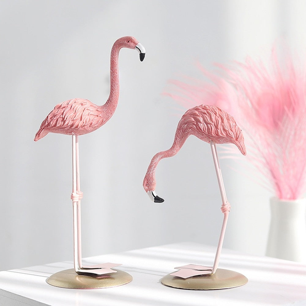 Nordic Style Flamingo Figurine Decoration Fairy Garden Livingroom Office Home Decor Accessories