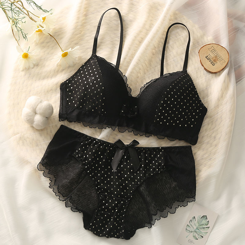 Sexy Bra Briefs Push Up Lace Bra For Women Cotton Top A B Cup Lace Brassiere Sets Wireless Bralette Underwear Bra And Panties