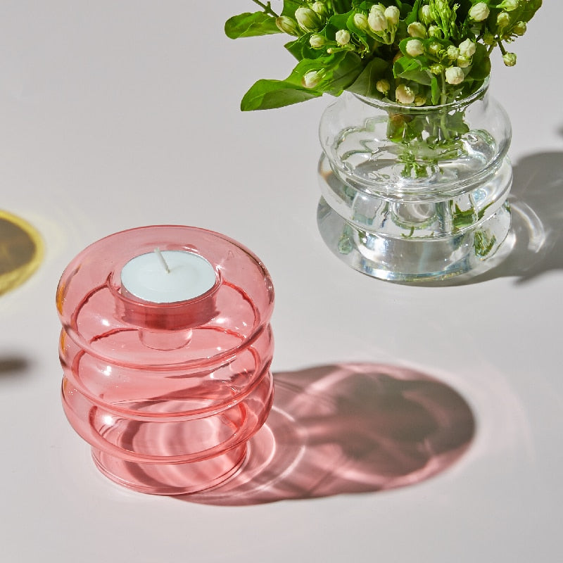 Dual Purpose Candlestick Taper Candle Holders Tealight Candlesticks for Home Decoration Party Vase Table Centerpiece