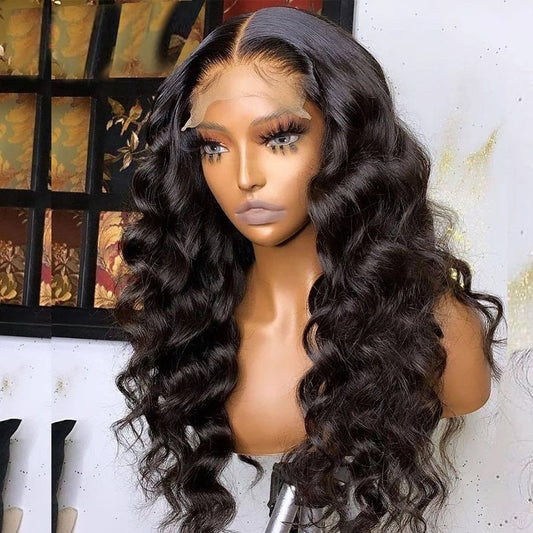 Body Wave Lace Front Wigs Synthetic Ombre Blonde Highlight /Red Wig Glueless Natural Black Lace Frontal Wig With Baby Hair