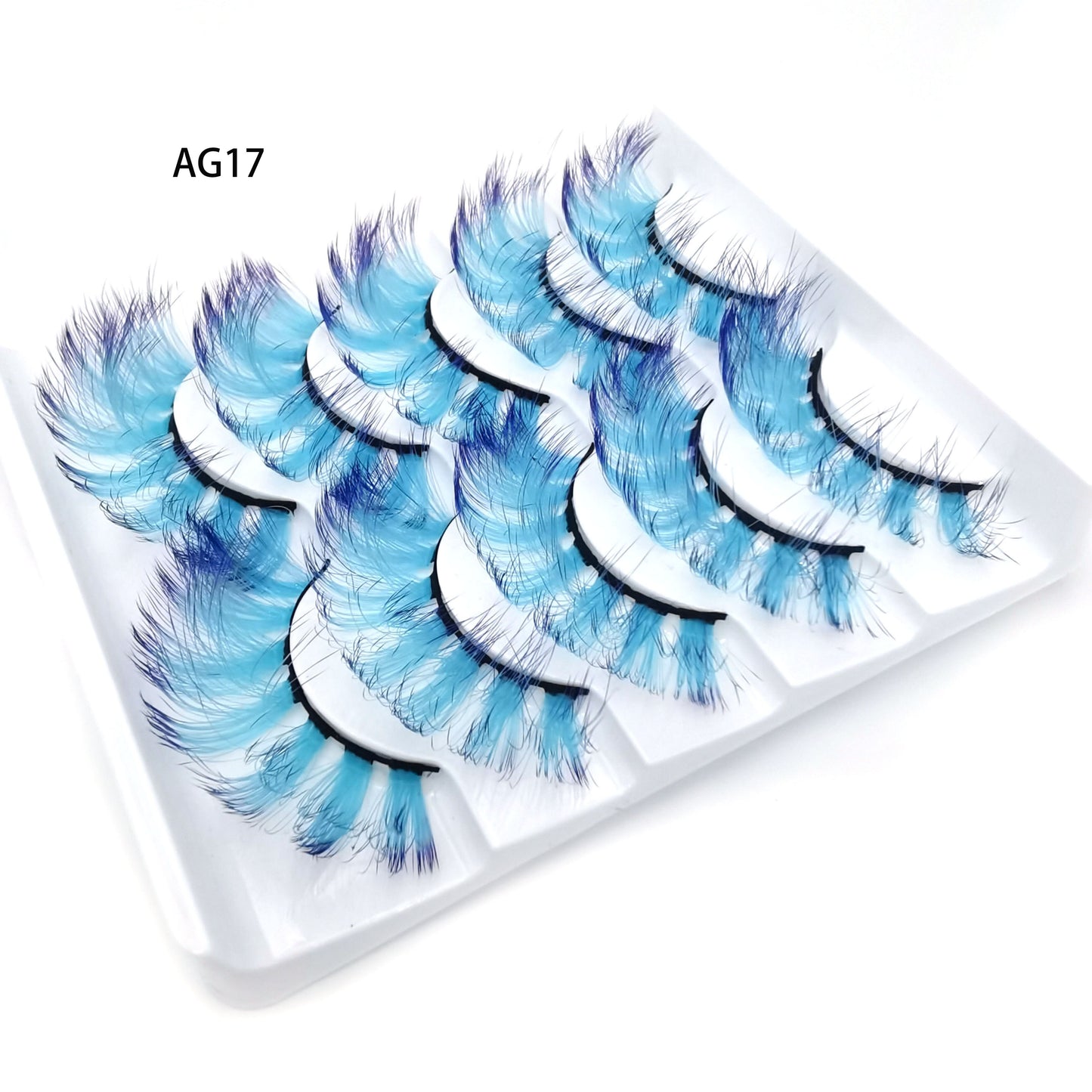 5 pairs 3D Mink Eyelashes Colorful 100% Mink Lashes Gradient Pink Blue Red White False Eyelashes Fluffy Soft Cilias