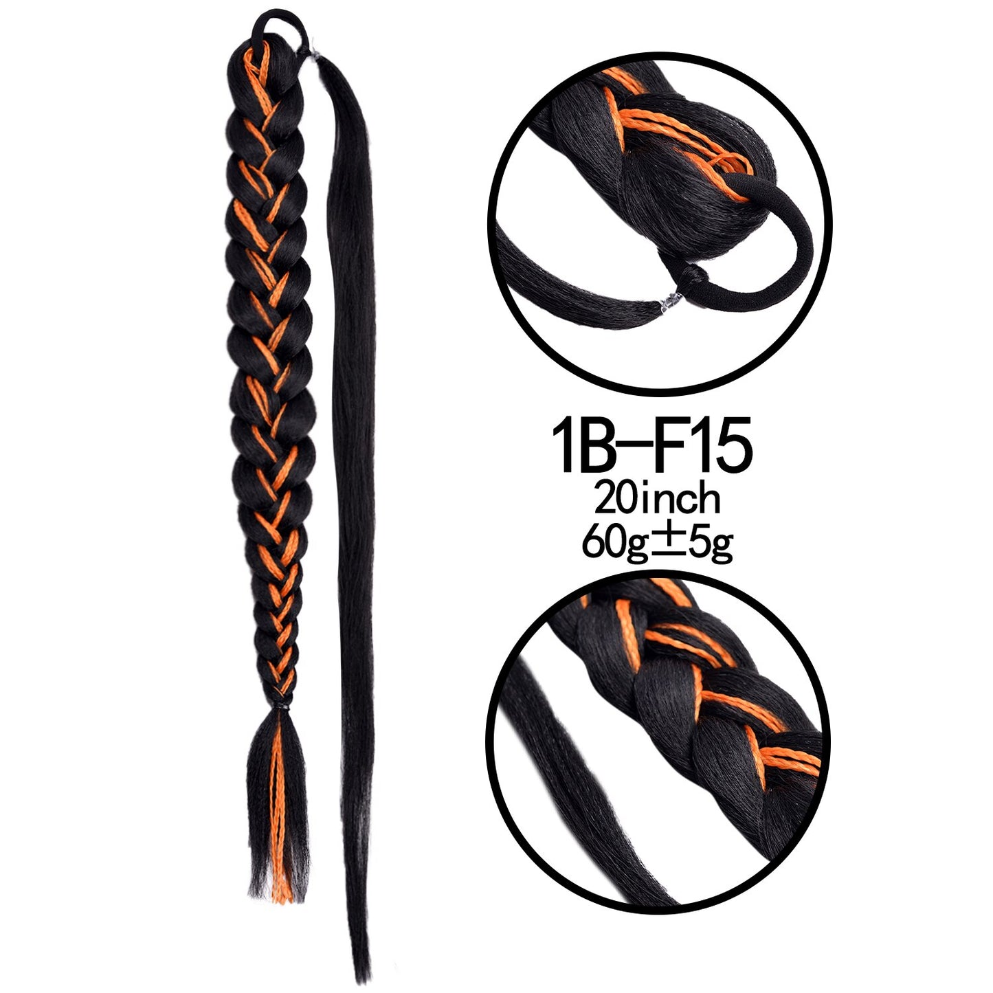Synthetic Heat Resistant Braided Fishtail Fishbone Drawstring Ponytail Hairpiece Blonde Hair Extensions For Woman