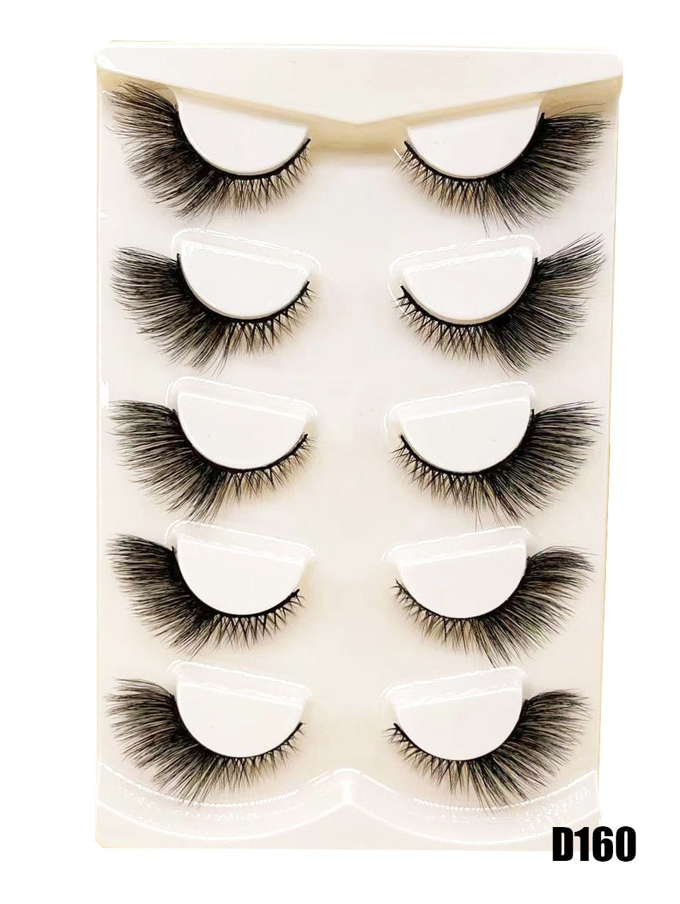 5 Pairs Fake Eyelashes Cat Eye Natural Half Lashes Fox Eye Winged Cat Eye Mink Lashes Extension Faux Cils