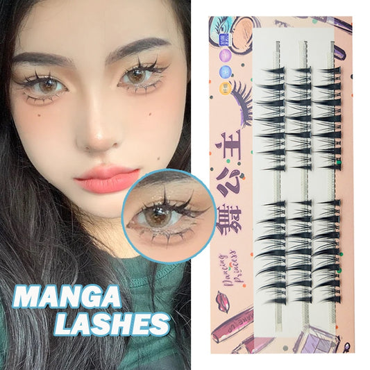 Manga Lashes 3 Rows 3D Faux Mink Lashes Natural False Eyelashes Anime Lashes  Soft Light Natural Eyelashes Extension